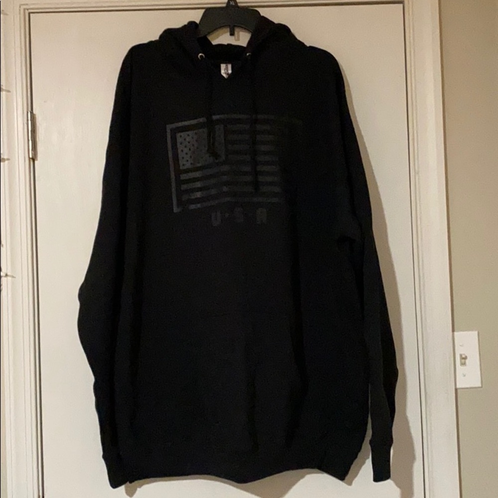Men’s black military flag hoodie